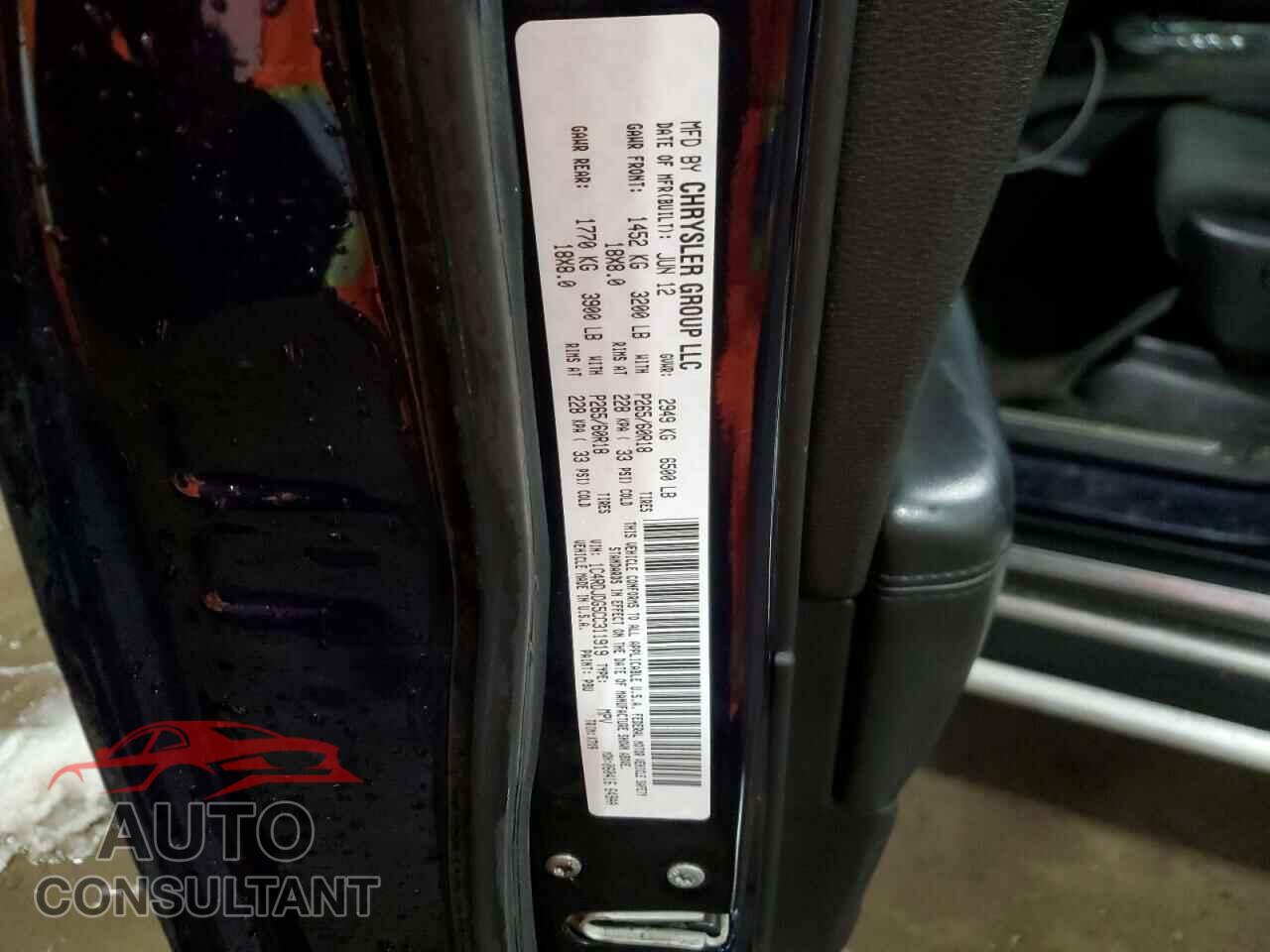 DODGE DURANGO 2012 - 1C4RDJDG5CC311919