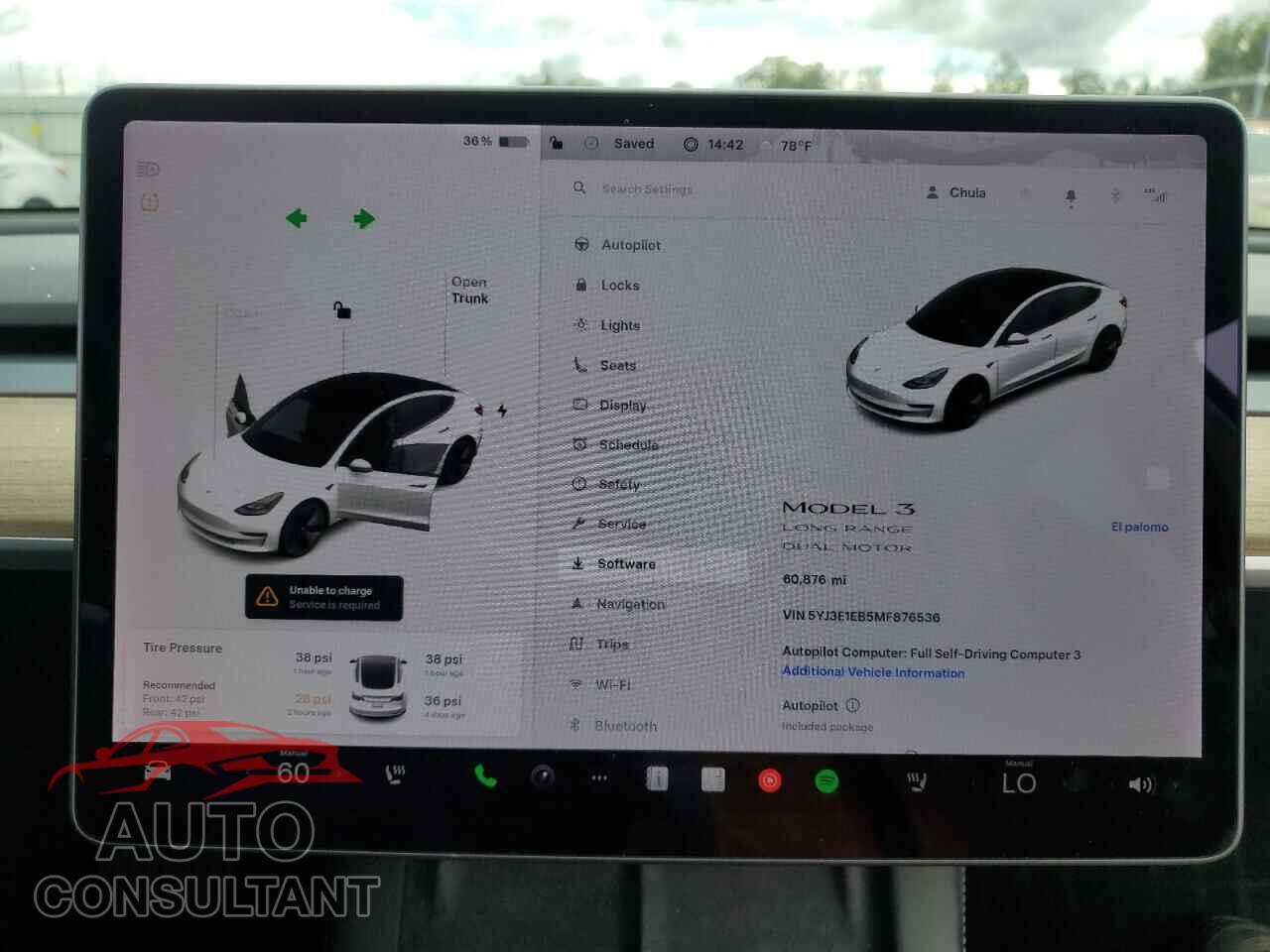 TESLA MODEL 3 2021 - 5YJ3E1EB5MF876536