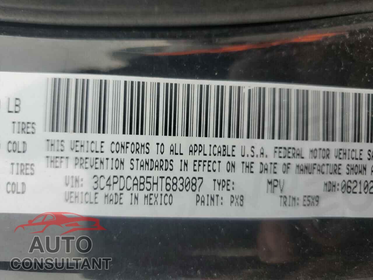 DODGE JOURNEY 2017 - 3C4PDCAB5HT683087