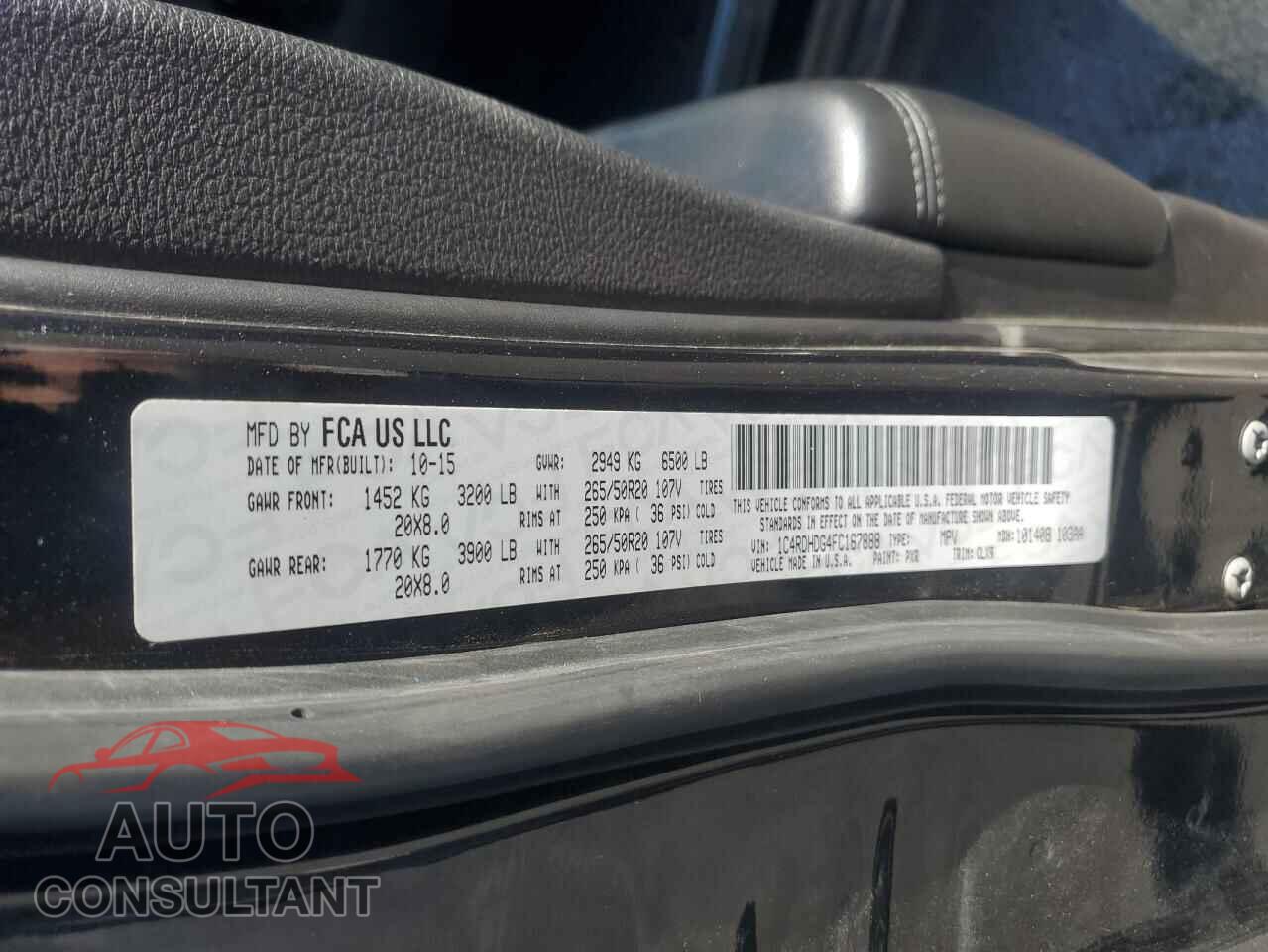 DODGE DURANGO 2015 - 1C4RDHDG4FC167888