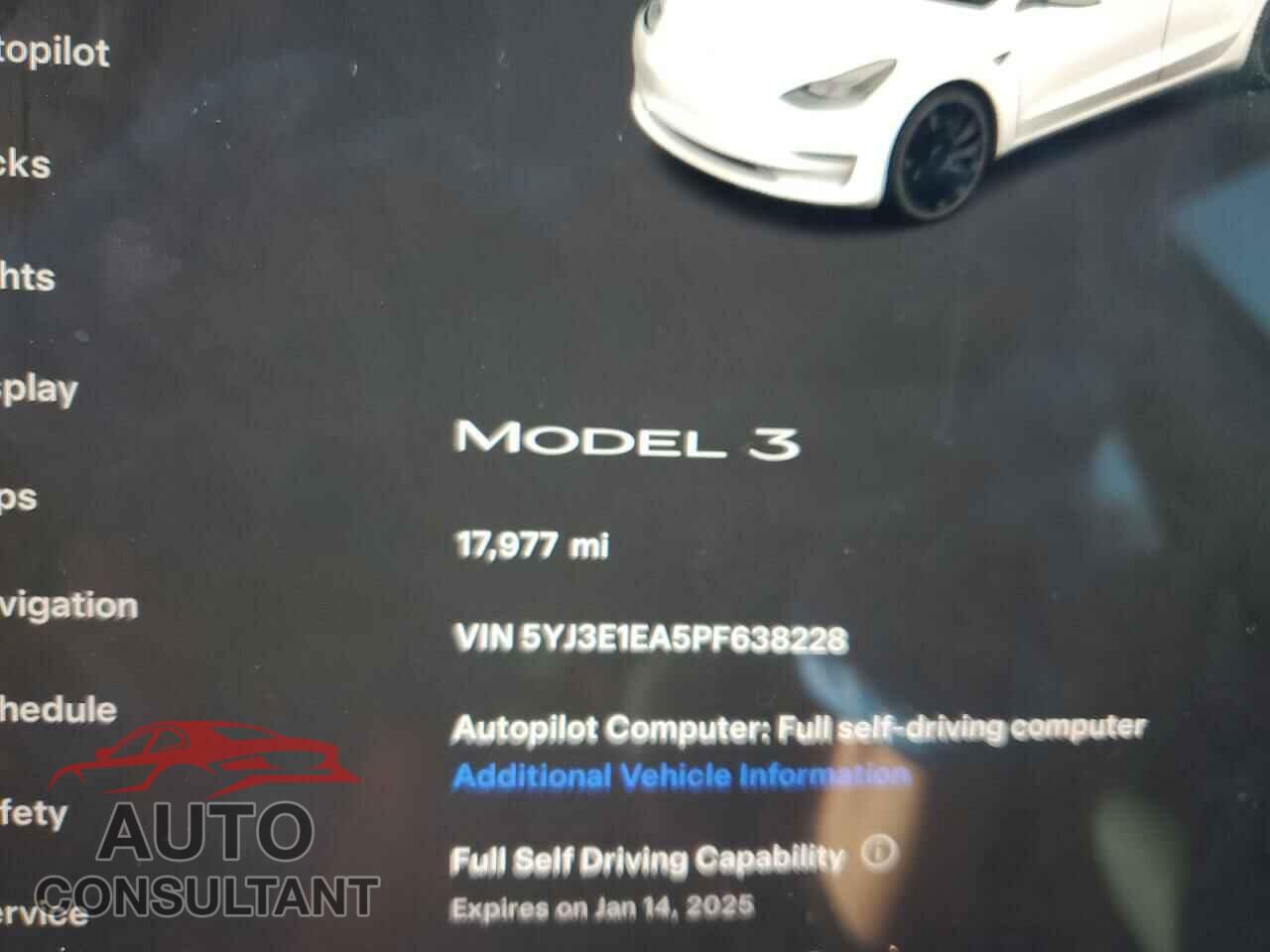 TESLA MODEL 3 2023 - 5YJ3E1EA5PF638228