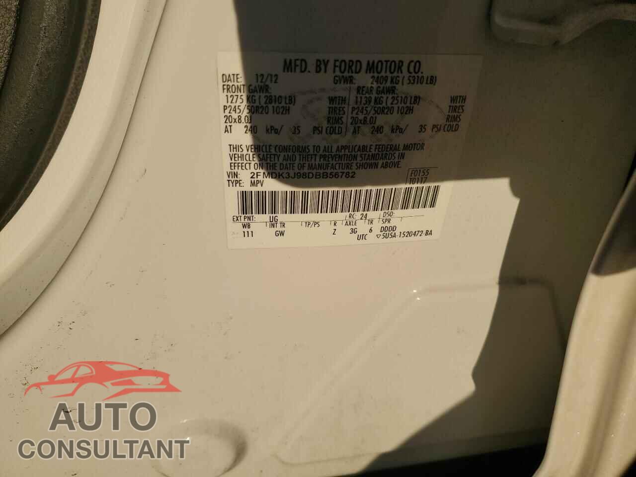 FORD EDGE 2013 - 2FMDK3J98DBB56782