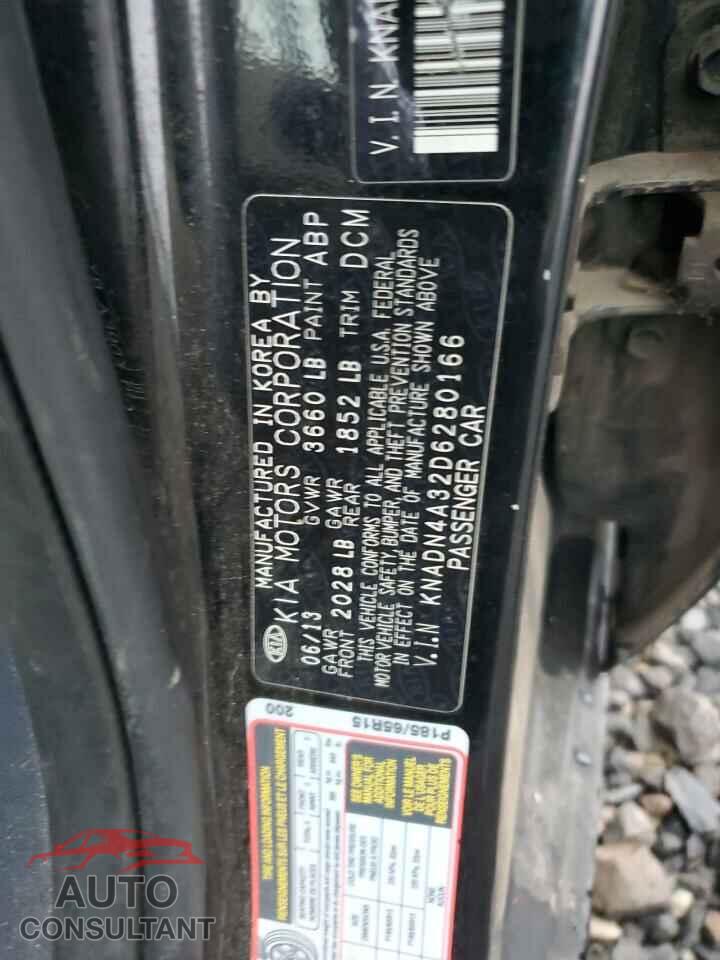 KIA RIO 2013 - KNADN4A32D6280166
