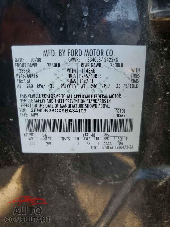 FORD EDGE 2009 - 2FMDK38CX9BA34109