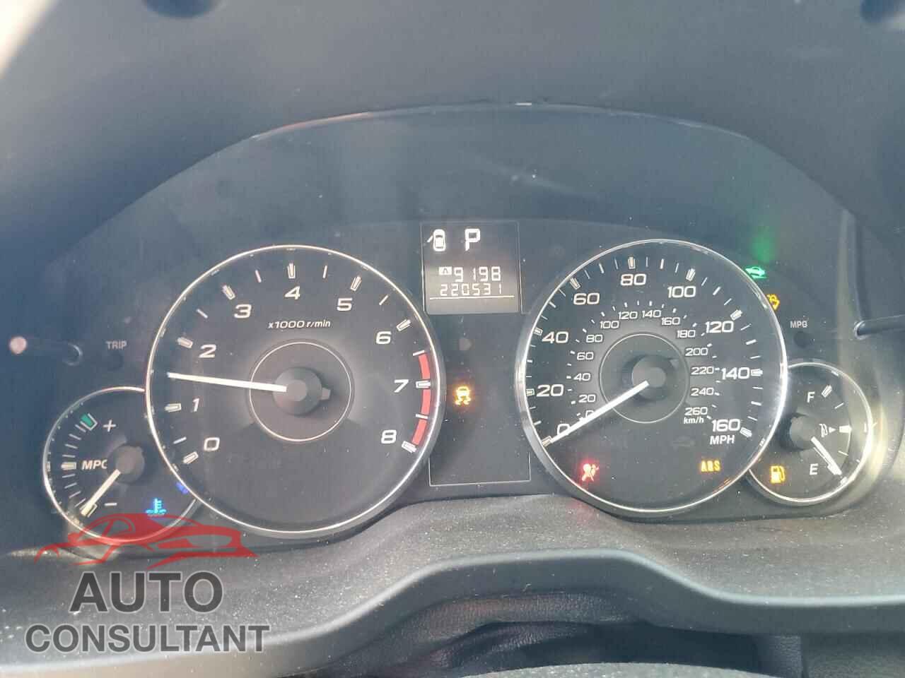 SUBARU OUTBACK 2012 - 4S4BRDKC5C2286039
