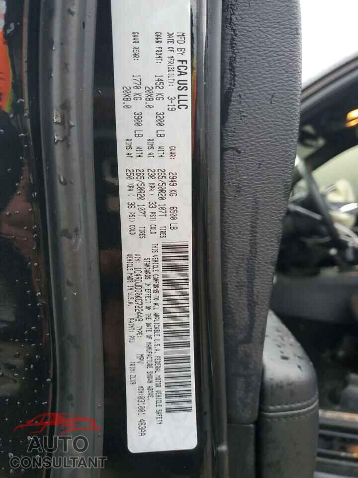 DODGE DURANGO 2019 - 1C4RDJDG0KC722448