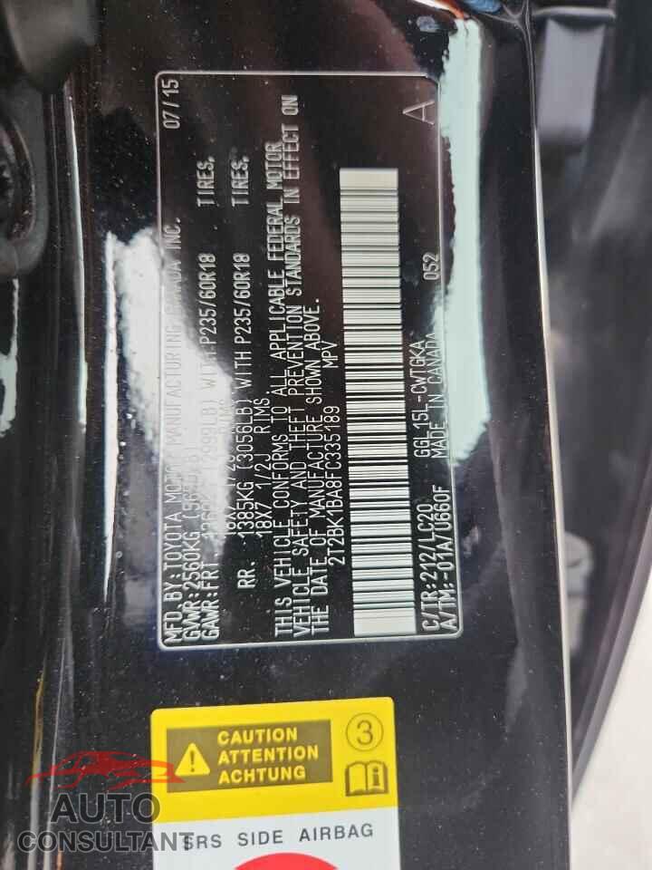 LEXUS RX350 2015 - 2T2BK1BA8FC335189