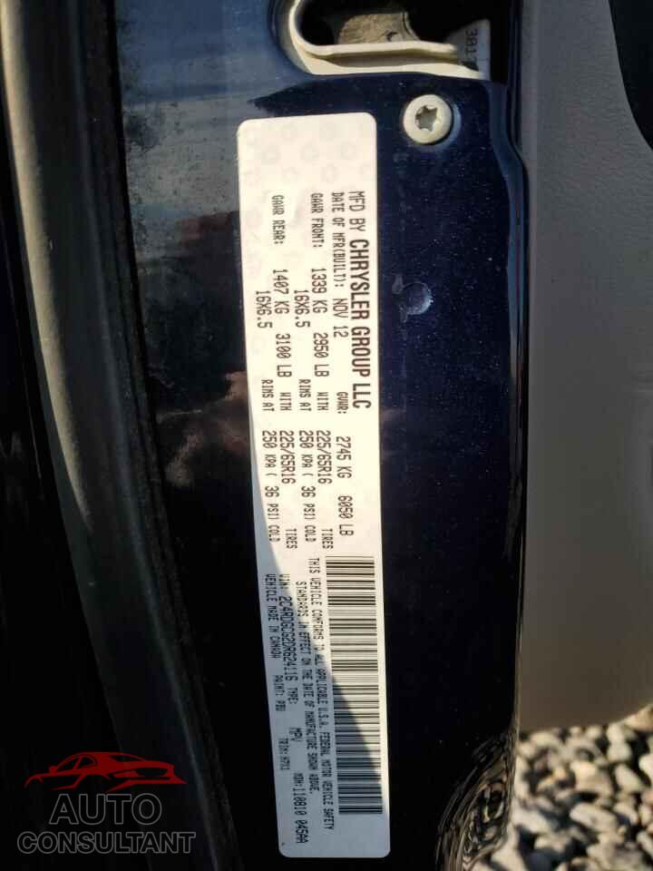 DODGE CARAVAN 2013 - 2C4RDGCG2DR624116