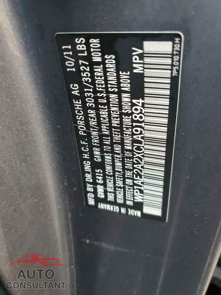 PORSCHE CAYENNE 2012 - WP1AE2A2XCLA91894