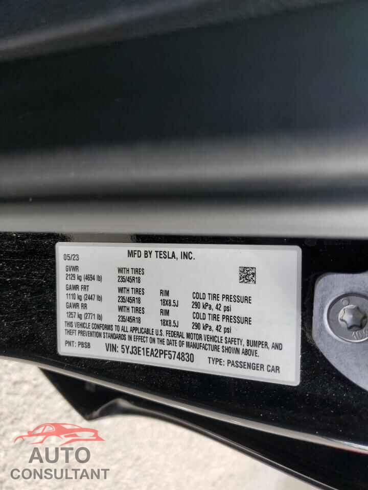 TESLA MODEL 3 2023 - 5YJ3E1EA2PF574830