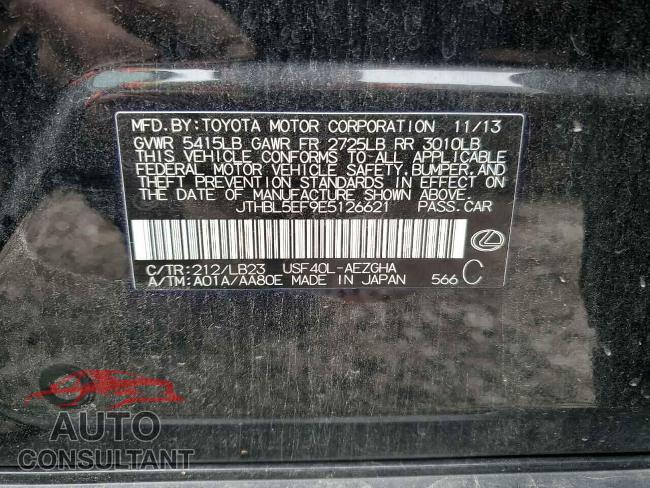 LEXUS LS460 2014 - JTHBL5EF9E5126621