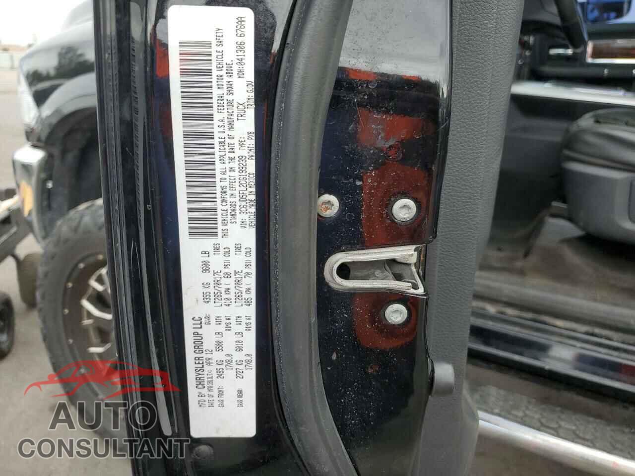 DODGE RAM 2500 2012 - 3C6UD5FL2CG199239