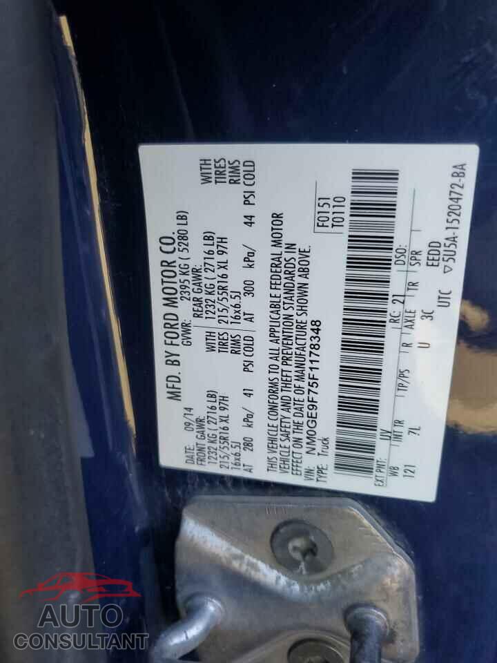 FORD TRANSIT 2015 - NM0GE9F75F1178348