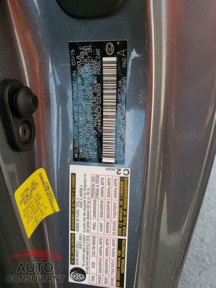LEXUS RX350 2015 - JTHHE5BC2F5009334