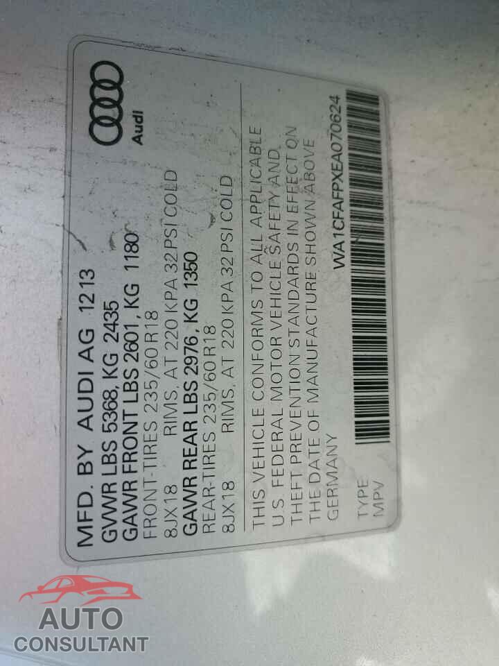 AUDI Q5 2014 - WA1CFAFPXEA070624