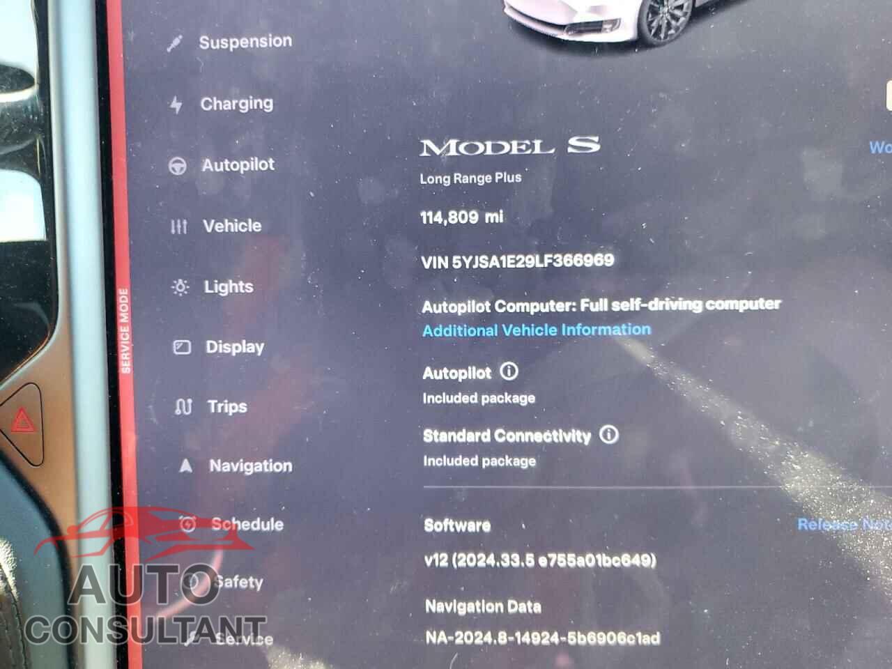 TESLA MODEL S 2020 - 5YJSA1E29LF366969