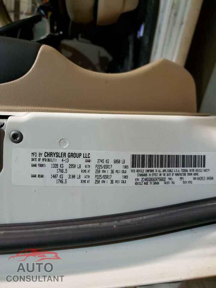 DODGE CARAVAN 2013 - 2C4RDGBG6DR756832