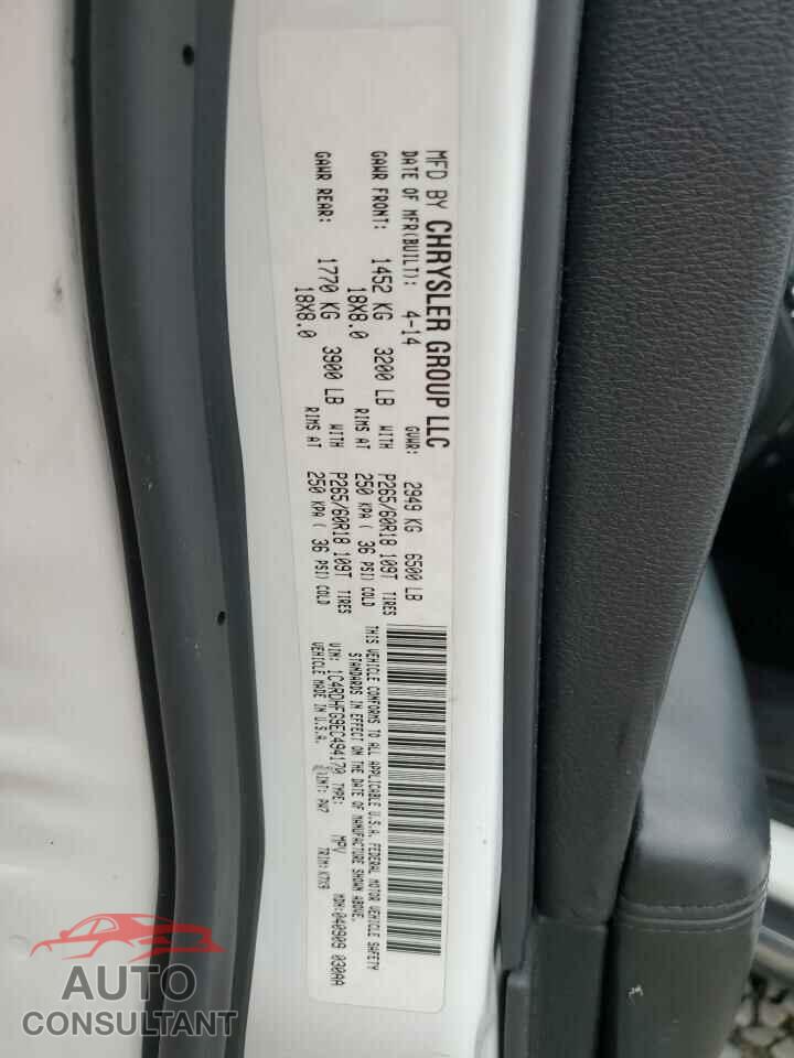 DODGE DURANGO 2014 - 1C4RDHFG9EC494170