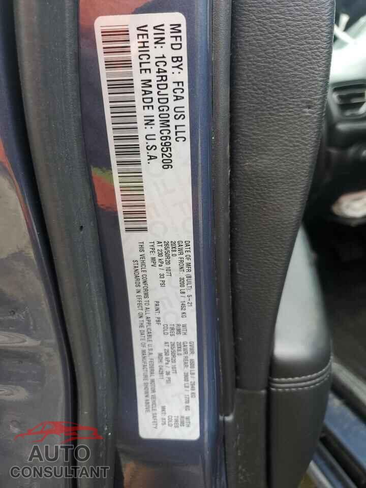 DODGE DURANGO 2021 - 1C4RDJDG0MC695206