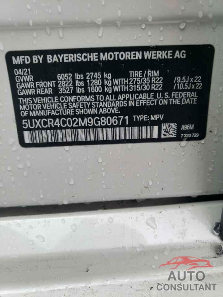 BMW X5 2021 - 5UXCR4C02M9G80671