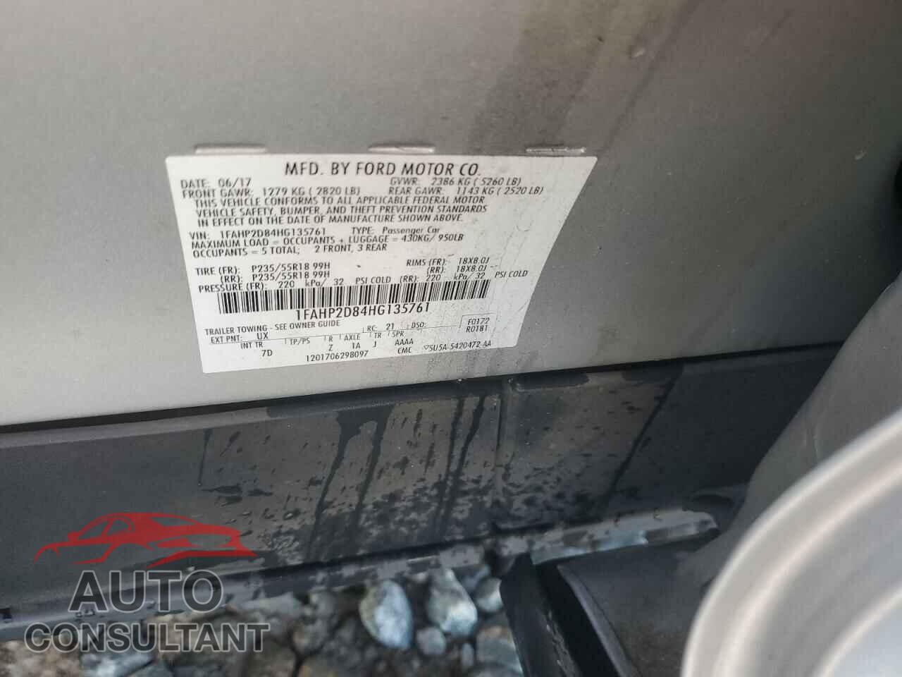 FORD TAURUS 2017 - 1FAHP2D84HG135761