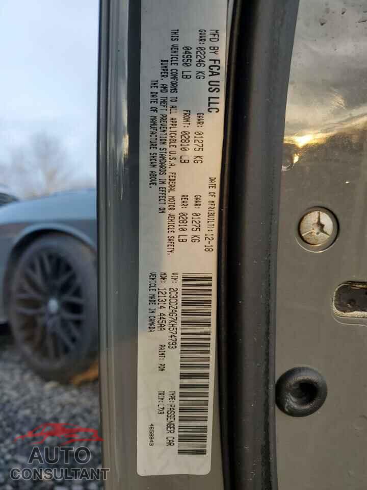 DODGE CHALLENGER 2019 - 2C3CDZAG7KH574793