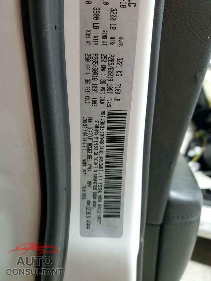 DODGE DURANGO 2019 - 1C4SDJFT8KC631861