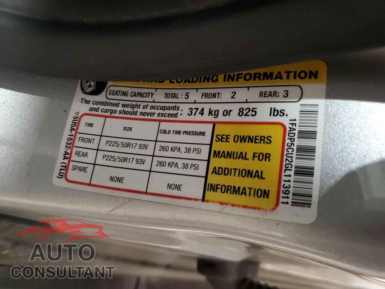 FORD CMAX 2016 - 1FADP5CU2GL113911