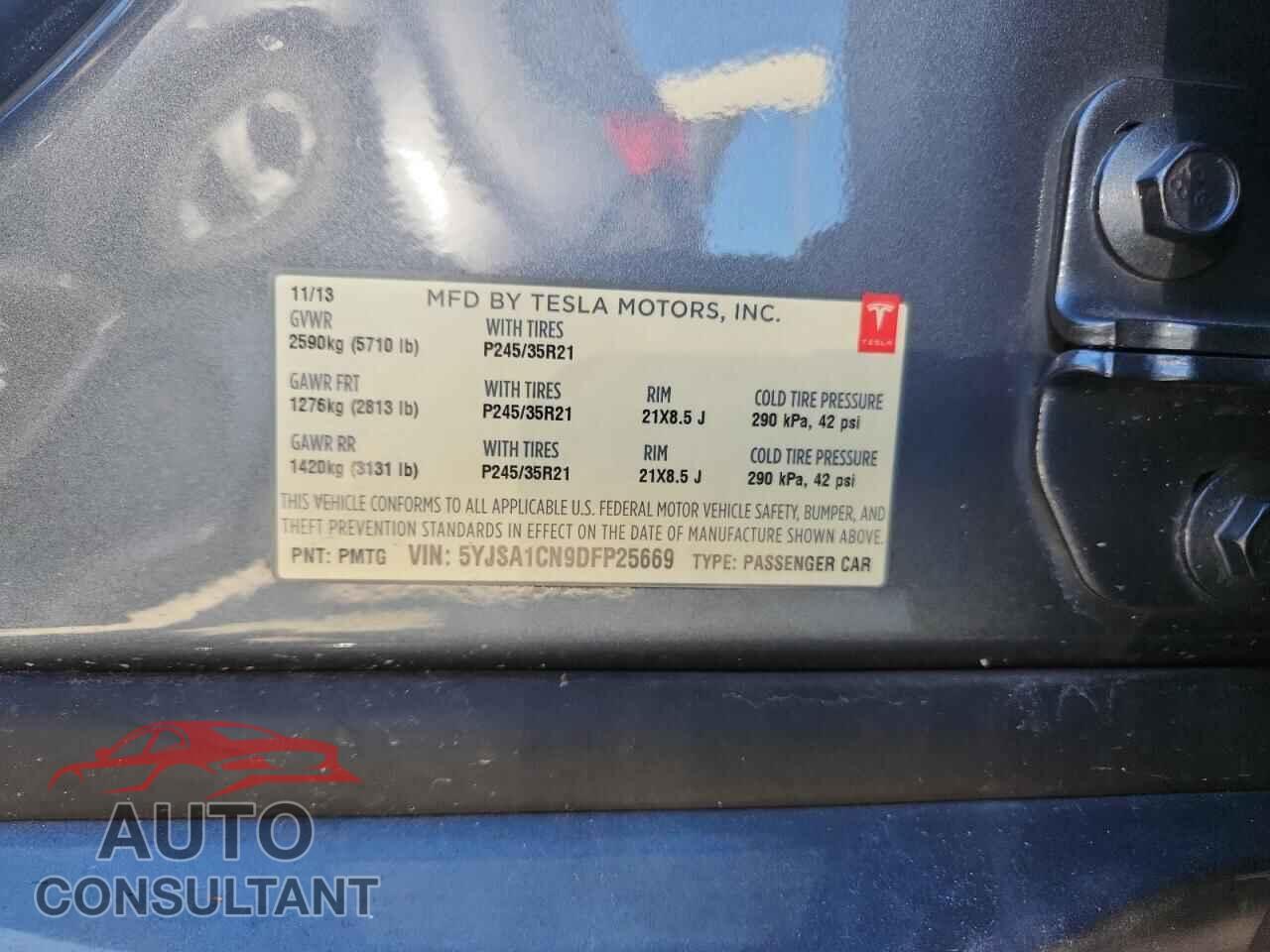 TESLA MODEL S 2013 - 5YJSA1CN9DFP25669