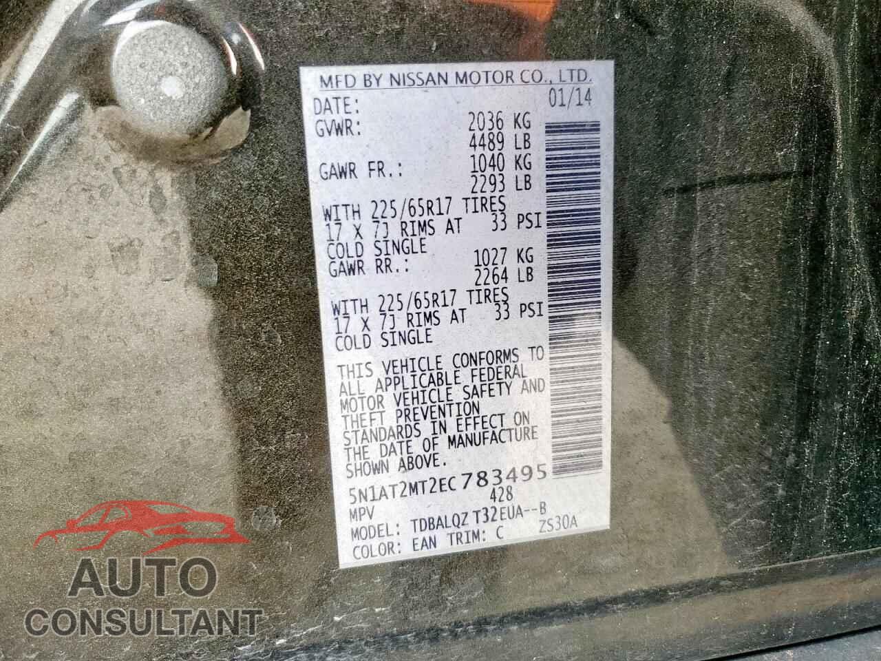 NISSAN ROGUE 2014 - 5N1AT2MT2EC783495