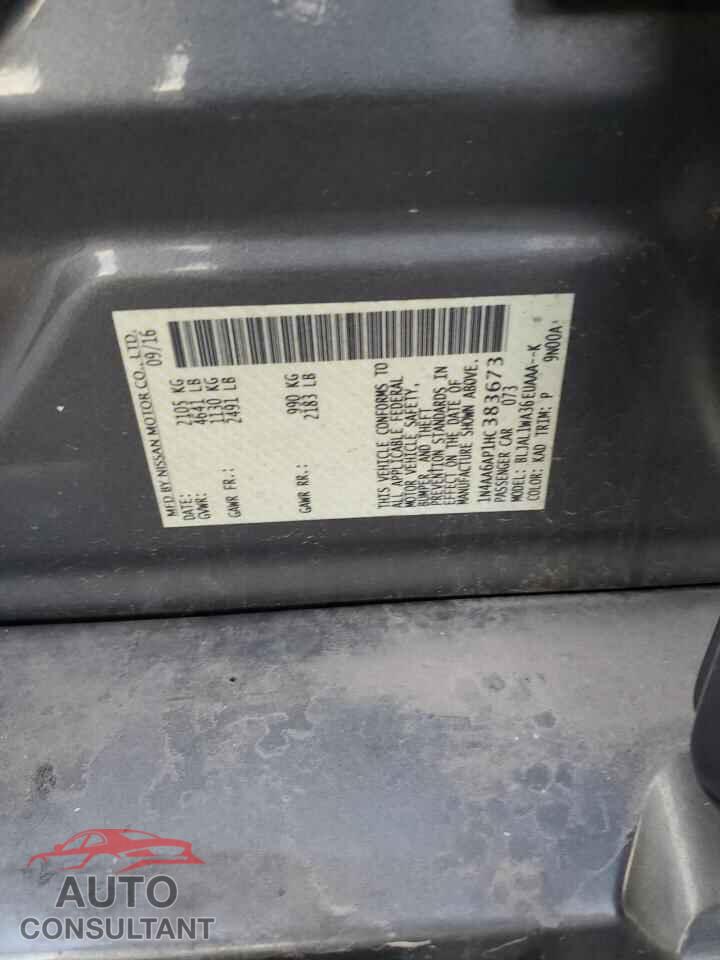 NISSAN MAXIMA 2017 - 1N4AA6AP1HC383673