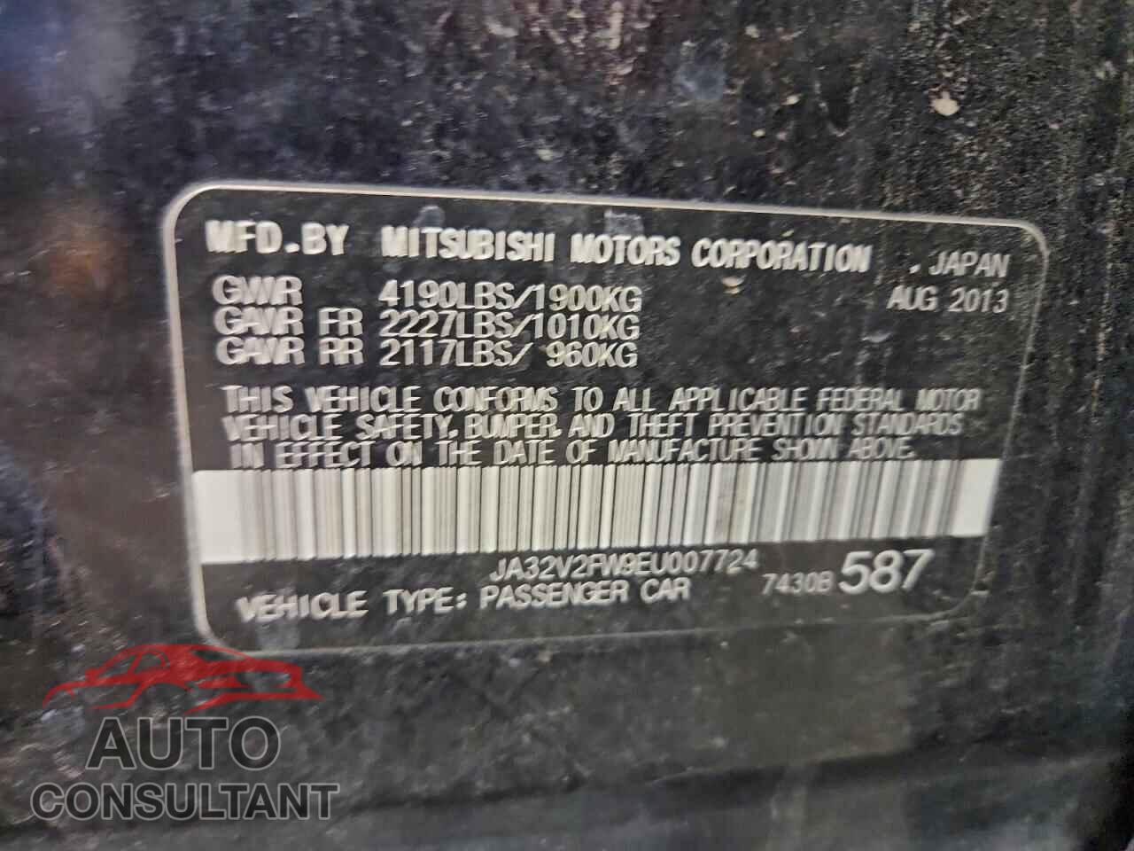 MITSUBISHI LANCER 2014 - JA32V2FW9EU007724