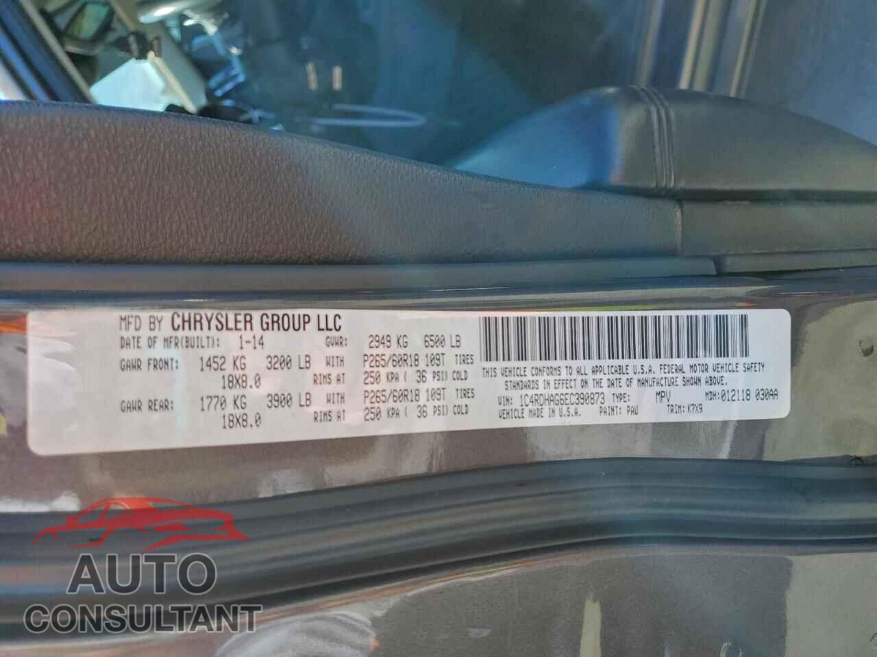 DODGE DURANGO 2014 - 1C4RDHAG6EC390873
