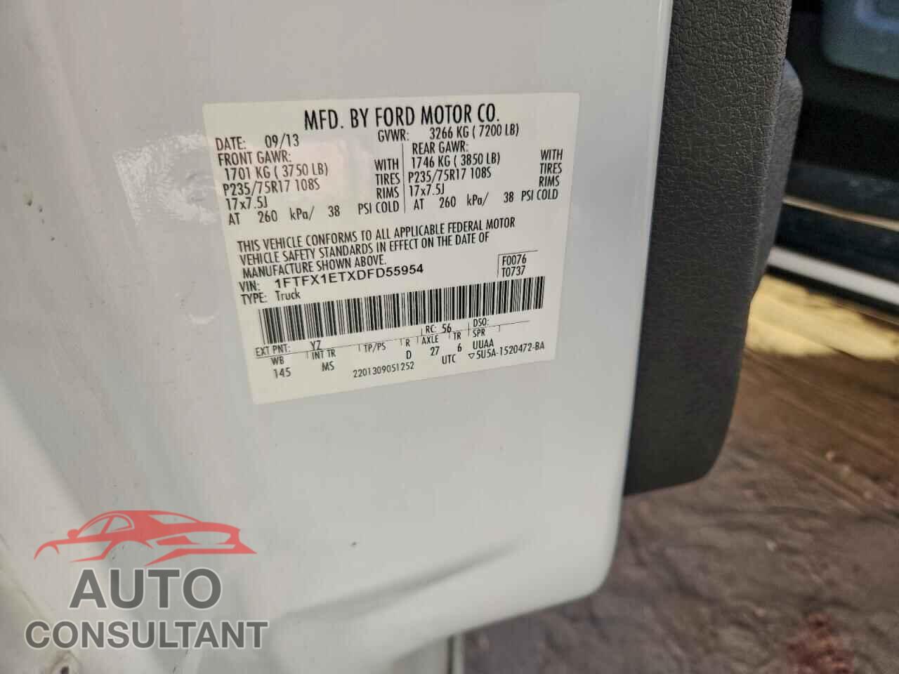 FORD F-150 2013 - 1FTFX1ETXDFD55954