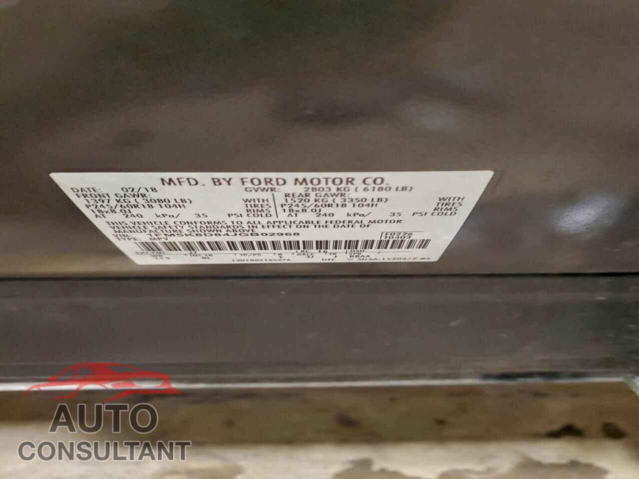 FORD EXPLORER 2018 - 1FM5K8D84JGB02968