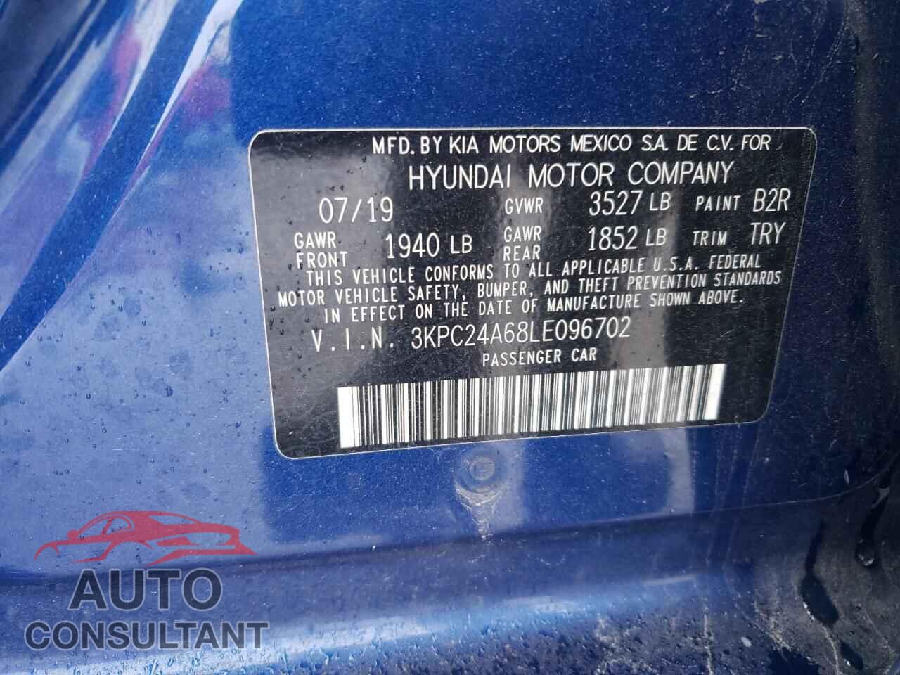 HYUNDAI ACCENT 2020 - 3KPC24A68LE096702