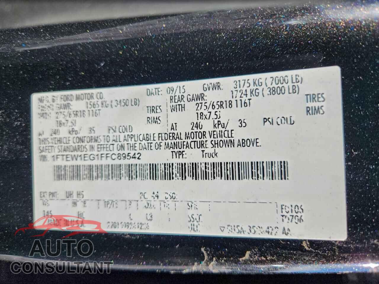 FORD F-150 2015 - 1FTEW1EG1FFC89542