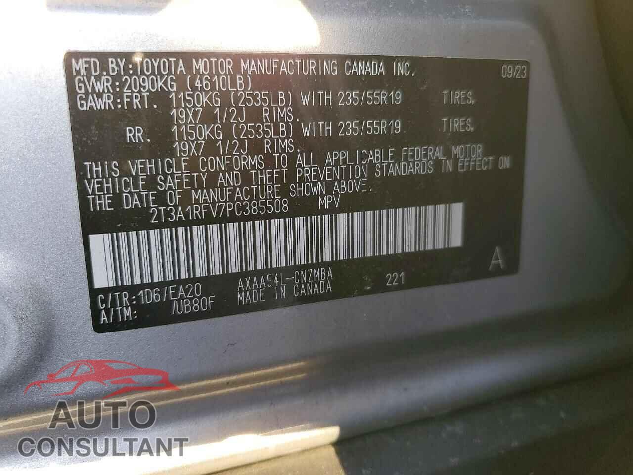 TOYOTA RAV4 2023 - 2T3A1RFV7PC385508
