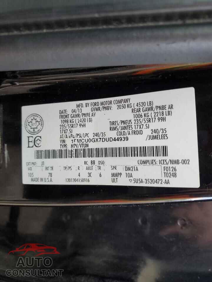 FORD ESCAPE 2013 - 1FMCU0GX7DUD44939