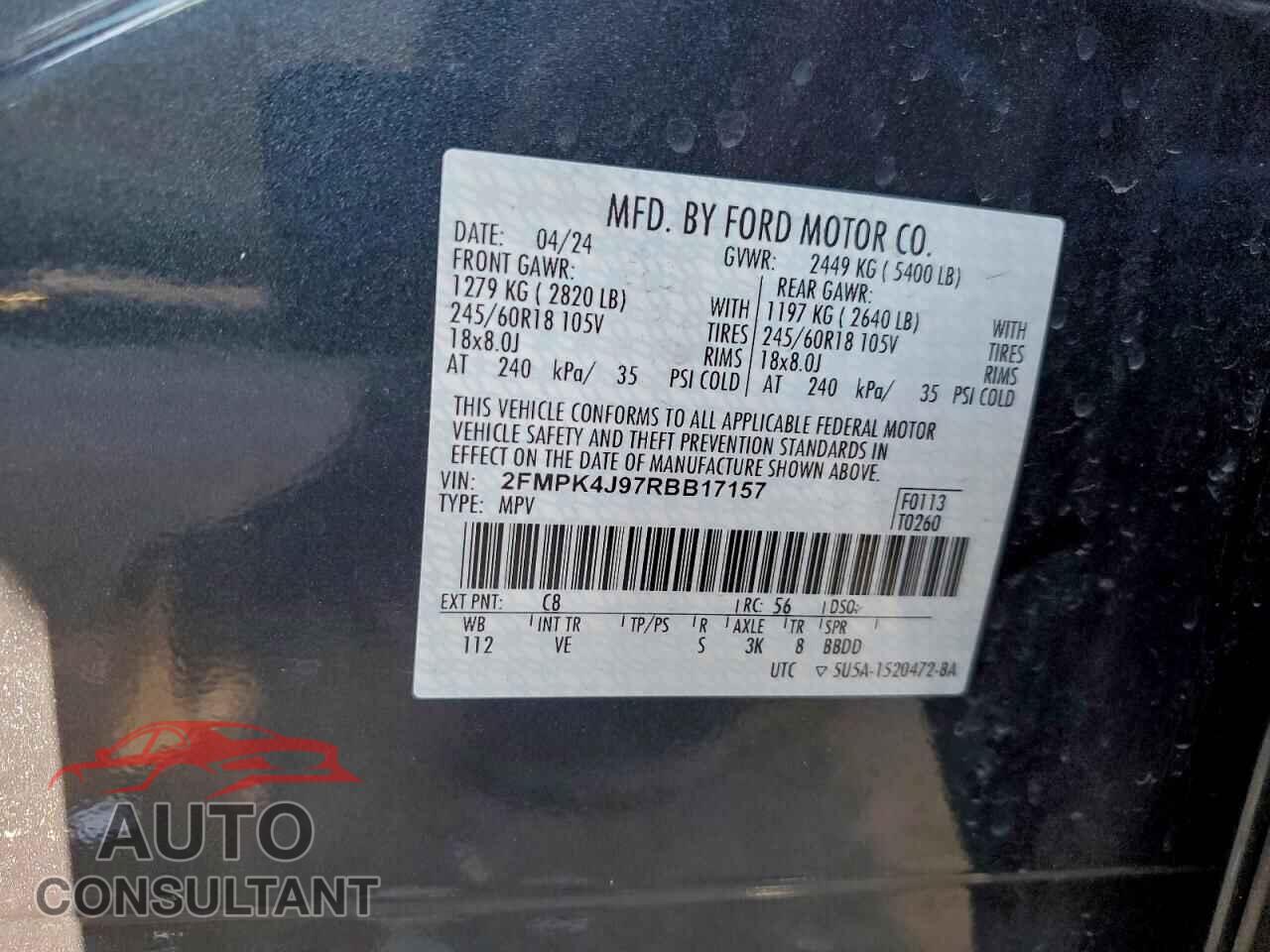 FORD EDGE 2024 - 2FMPK4J97RBB17157