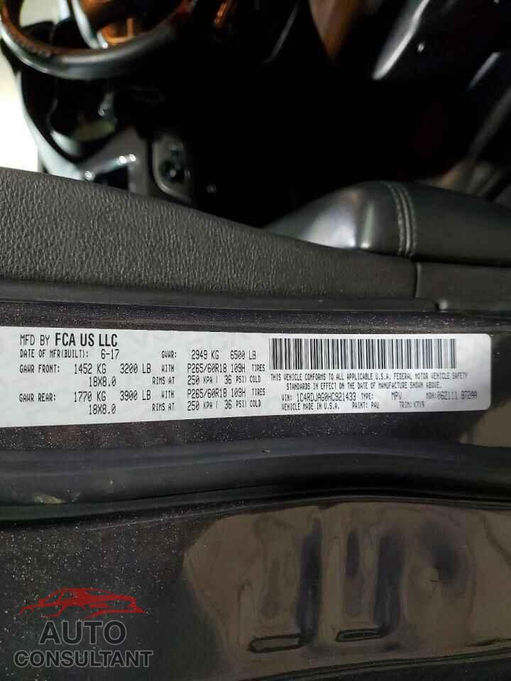 DODGE DURANGO 2017 - 1C4RDJAG0HC921433