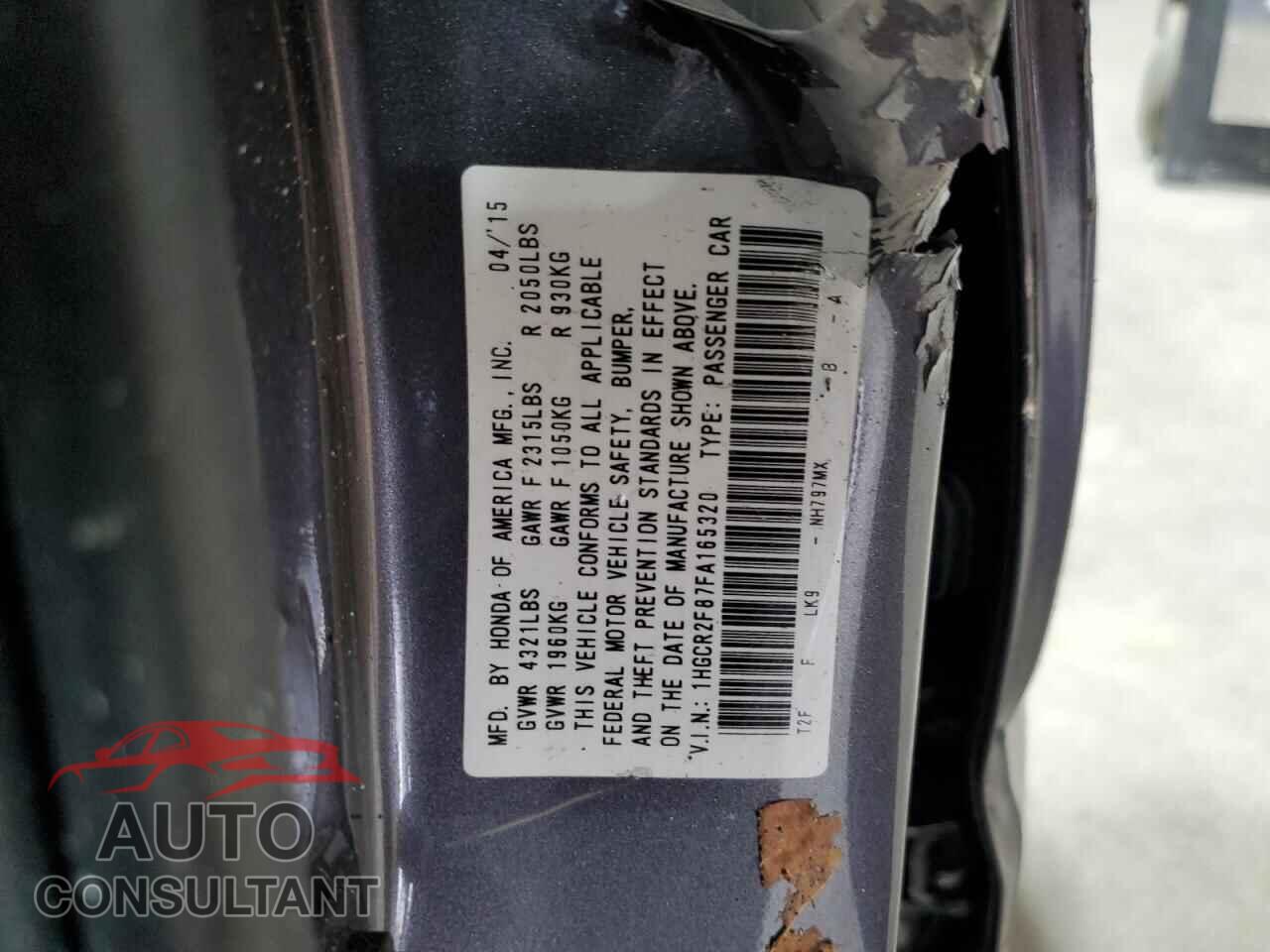 HONDA ACCORD 2015 - 1HGCR2F87FA165320