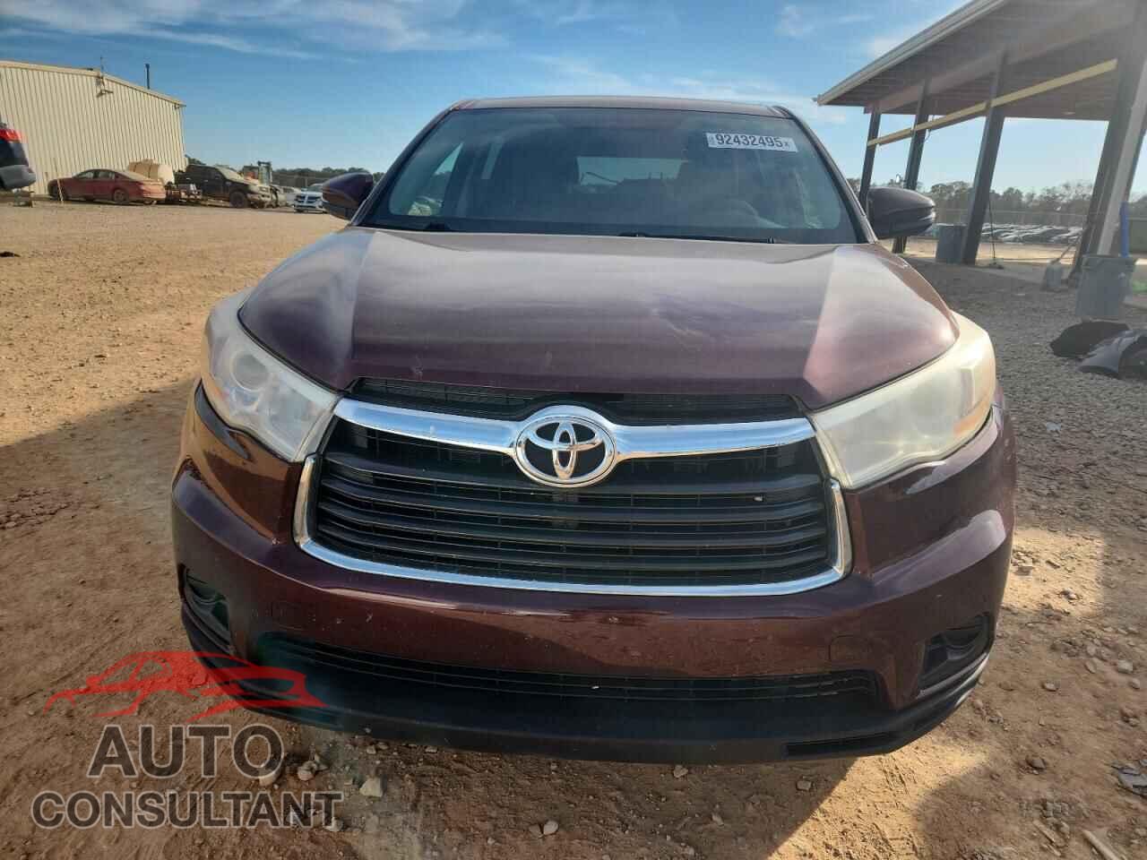 TOYOTA HIGHLANDER 2014 - 5TDBKRFH0ES067416