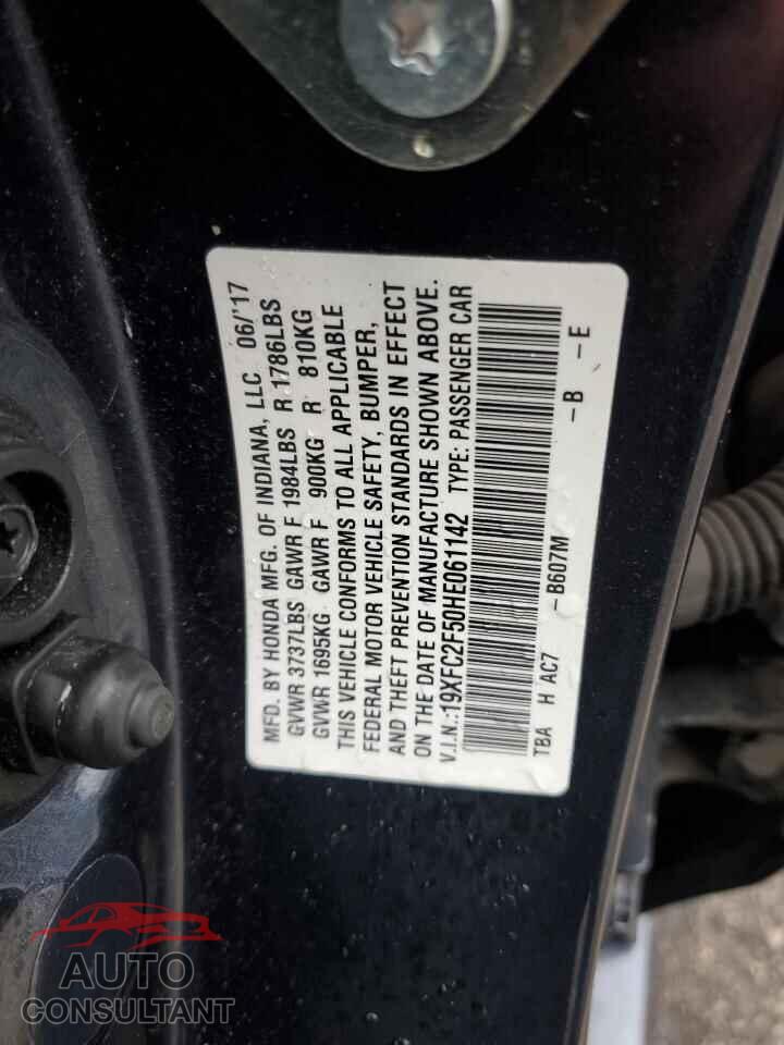 HONDA CIVIC 2017 - 19XFC2F50HE061142