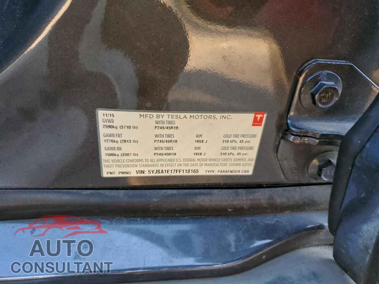 TESLA MODEL S 2015 - 5YJSA1E17FF118165