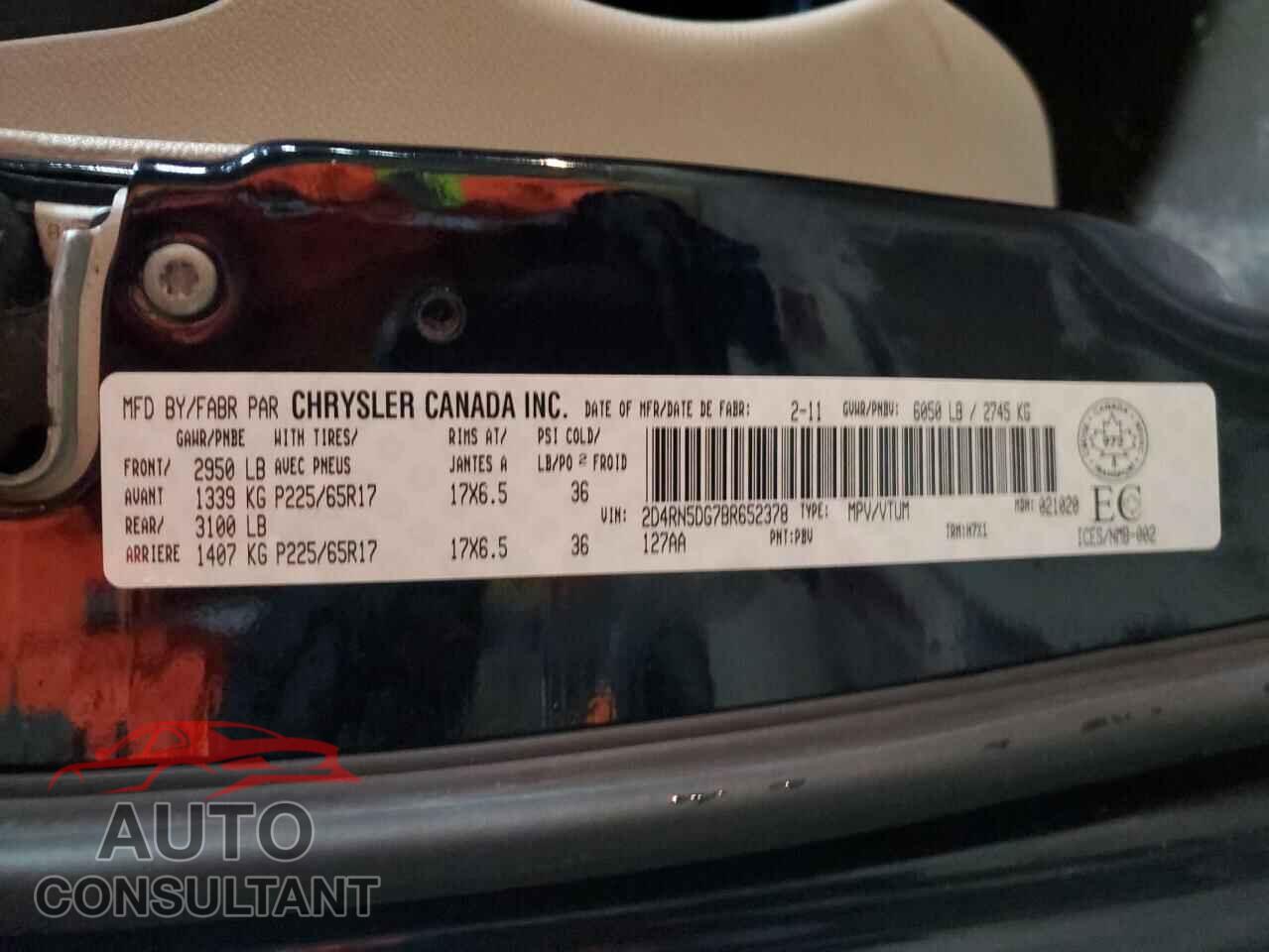 DODGE CARAVAN 2011 - 2D4RN5DG7BR652378