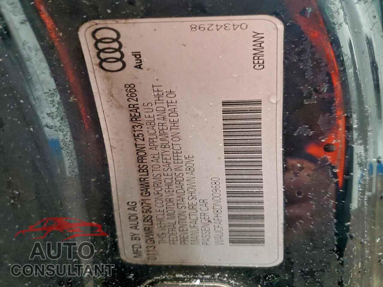 AUDI A5 2013 - WAUCFAFH8DN009680
