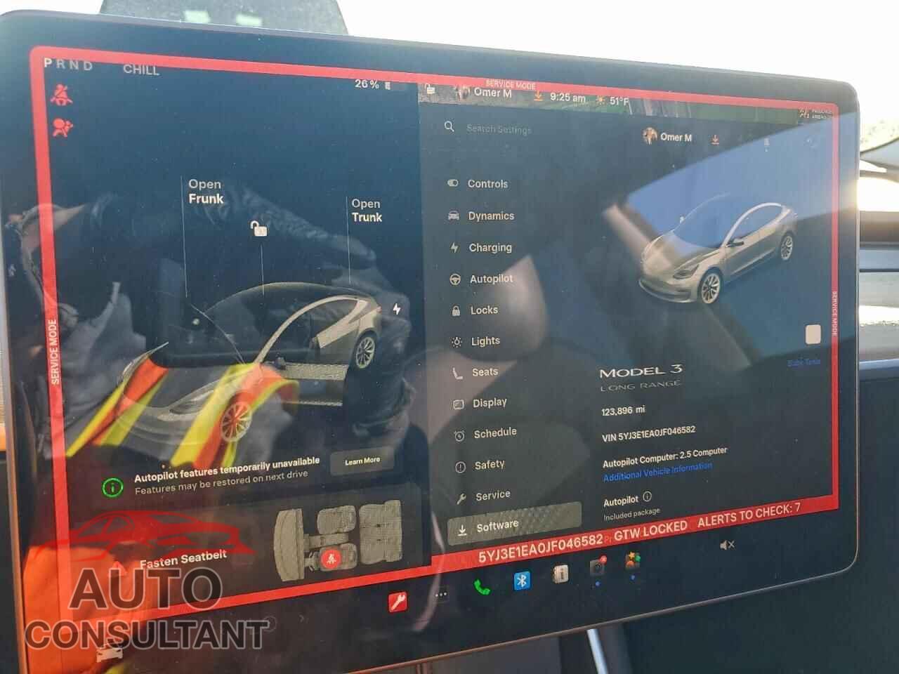 TESLA MODEL 3 2018 - 5YJ3E1EA0JF046582