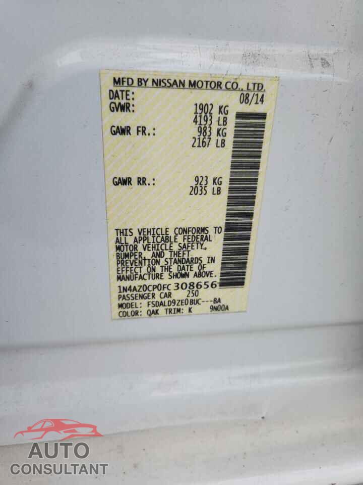 NISSAN LEAF 2015 - 1N4AZ0CP0FC308656