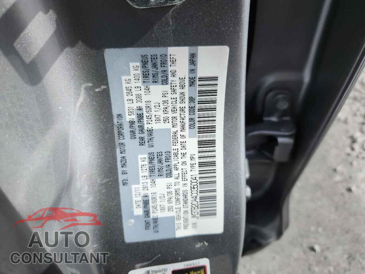 MAZDA CX-9 2012 - JM3TB2CA4C0350041